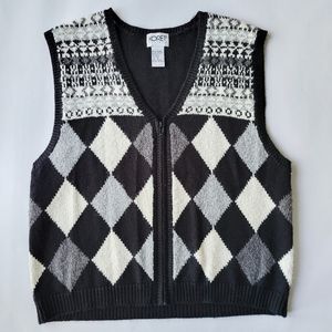 Koret Petites Zip Front Sweater Vest Size Medium